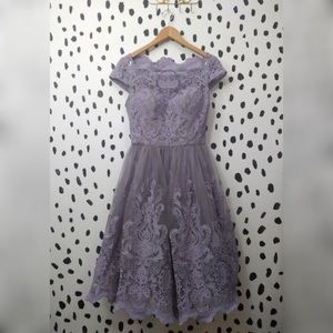 Chi Chi London Exquisite Elegance/Rhiannon Dress in Lilac